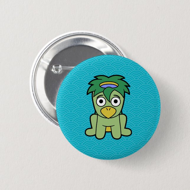 Japanese Yokai Kappa Pinback Button (Front & Back)