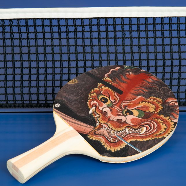 Japanese Yokai Oni King Shutendoji Fine Art Ping-Pong Paddle (Insitu)