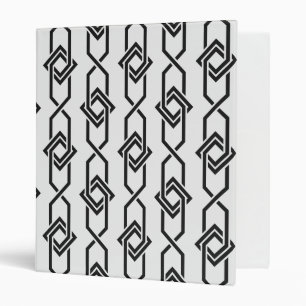 Japanese yukata geometric line pattern in grey 3 ring binder