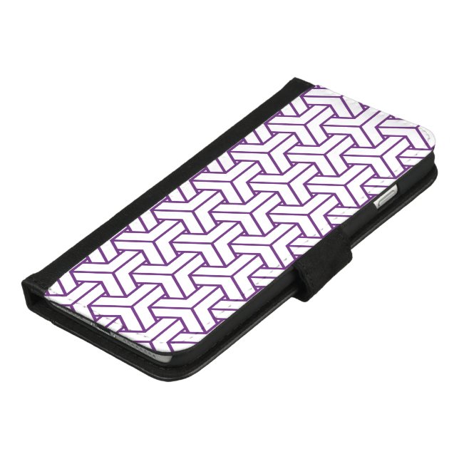 Japanese Yukata Jinbei Bishamon Ayame on white iPhone Wallet Case (Bottom)