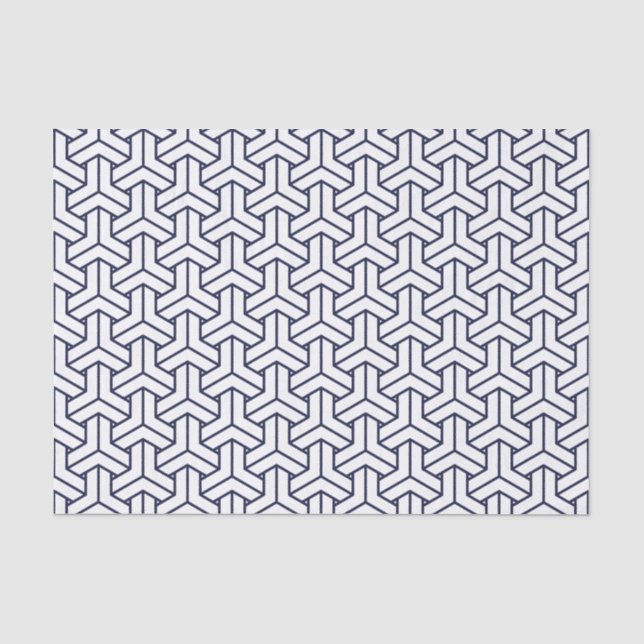 Japanese Yukata Jinbei Bishamon Navy pattern Tissue Paper (Front)