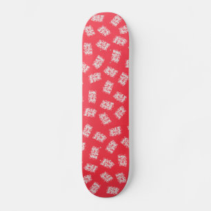 Japanese Yukata Textile, Maneki Neko (Lucky Cat) Skateboard Deck