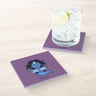 Japanese Yuurei Ghost: Cartoon Yokai Glass Coaster