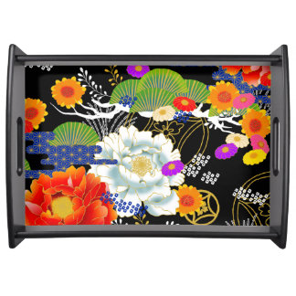 Japanese yuzen style serving tray
