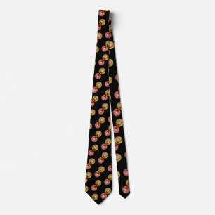 "Japanese Zen Daruma & Kanji – Never Give Up" Neck Tie