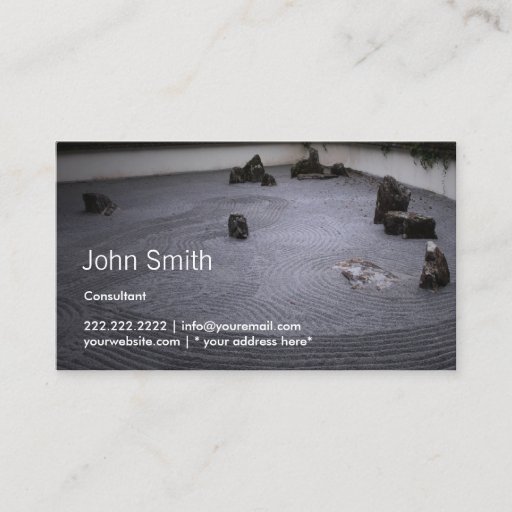 Customizable Japanese Zen Garden Consulting Business Card