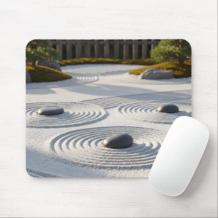 Japanese Zen Garden Sand Art Meditation Mouse Pad