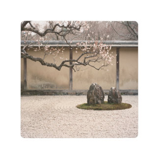 Japanese Zen Gardens Japandi Wall Calendar Metal Print