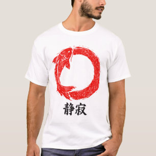 Japanese Zen Koi Fish Enso Circle Minimalist Art T-Shirt