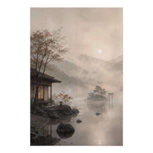 Japanese Zen Lake Wall Art Poster