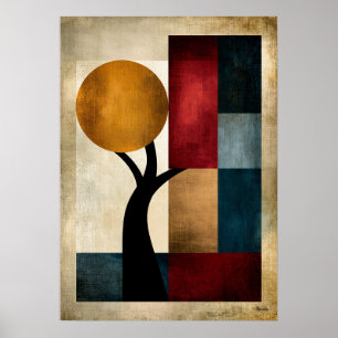 Japanese Zen Landscape Geometric Abstract Wall Art