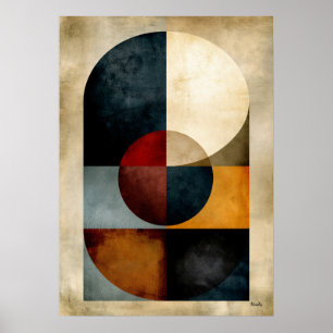 Japanese Zen Monumental Geometric Abstract Poster