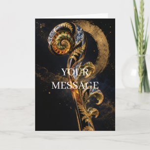 Japanese Zenmai Fern Gold Art Card