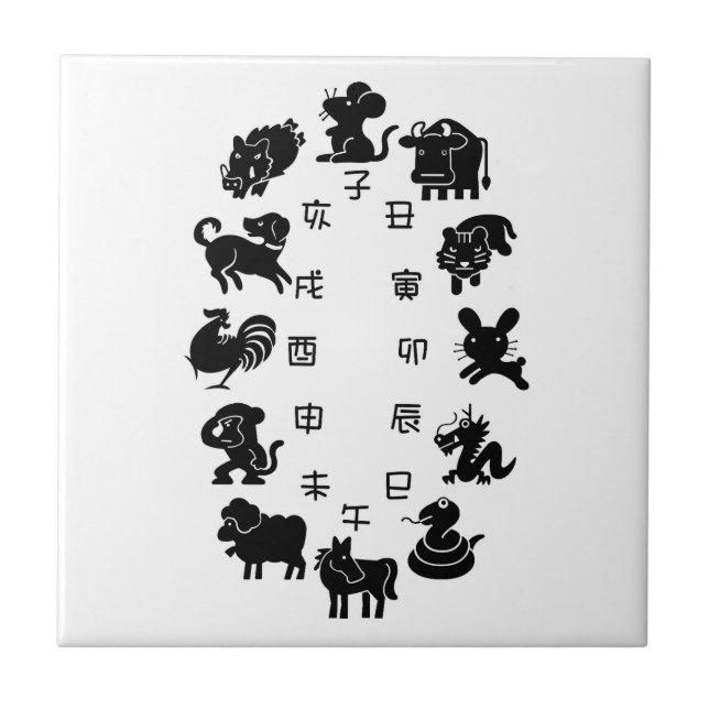 Japanese Zodiac Ceramic Tile (Front)