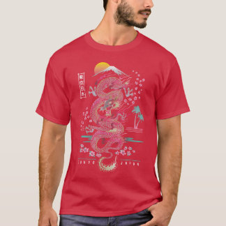 Japaneseokyo Dragon Asian inspired Neon retro gift T-Shirt
