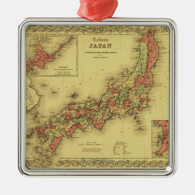 JapanPanoramic MapJapan Metal Ornament (Front)