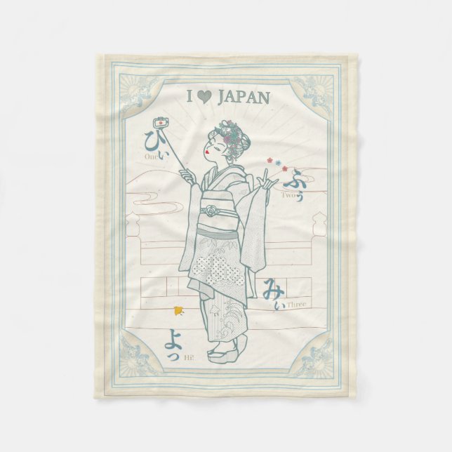 Japan's ancient capital and cute maiko. fleece blanket (Front)