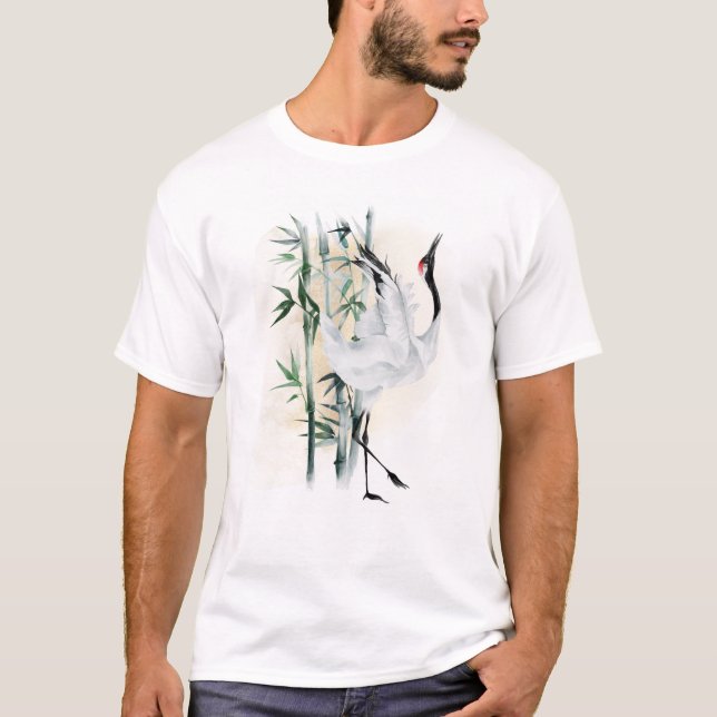 Japan's cranes and bamboo T-Shirt (Front)