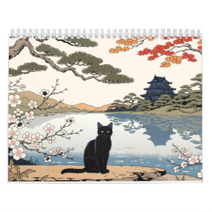 Japan's Four Seasons with Black Cats Calendar