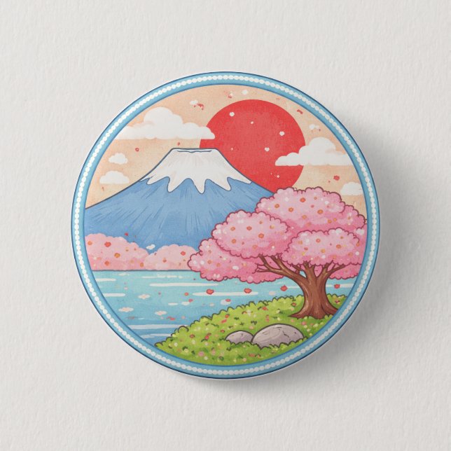 Japan's Mount Fuji Button (Front)