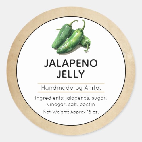 Japapeno Jelly Canning Jar Label 