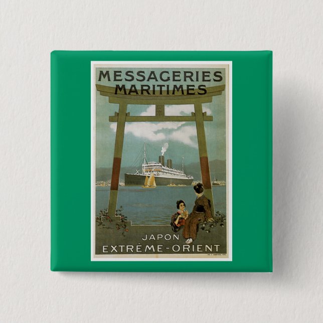 "Japon Extreme-Orient" Messegeries Maritimes Pinback Button (Front)