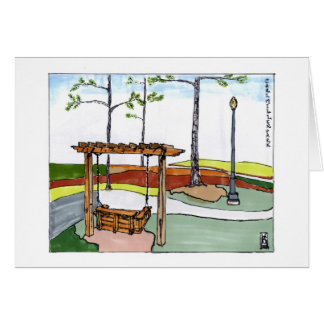 japonaiserie - balançoire au parc cards