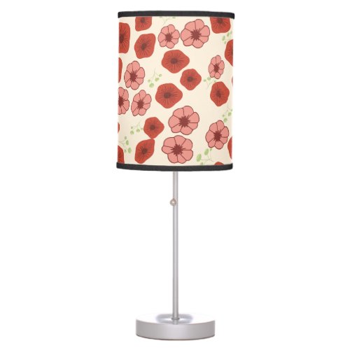 Japonism Blossom Pattern Redpinkgreen  cream Table Lamp