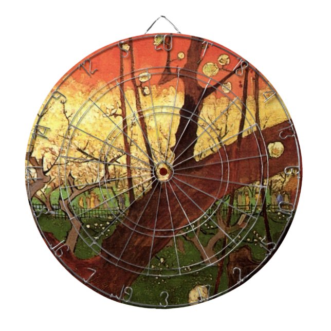 Japonism: Flowering Plum Tree by Vincent van Gogh Dart Board (Front)