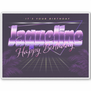 Jaqueline Name First Name retro Sticker Birthday