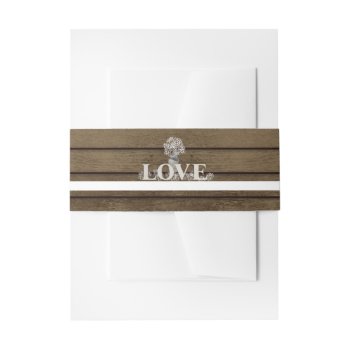 Jar And Baby's Breath Love And Barn Wood Invitation Belly Band by happygotimes at Zazzle