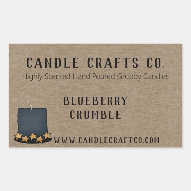 Jar Candle Country Custom Scent Business Label  (Front)