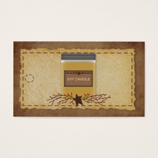 Customizable Jar Candle Hang Tag Business Card Template