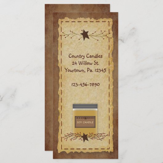 Jar Candle Rack Card Bookmark (Front/Back)