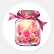 jar cliparts pink flowers