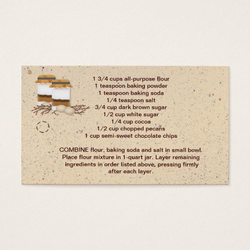 Customizable Jar Cookie Mix Hang Tag Business Cards