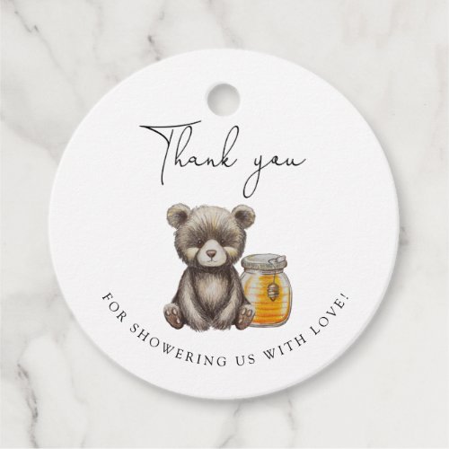 jar honey and Teddy bear thank you Favor Tags