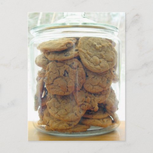 Jar of Chocolate Chip Cookies Photography Postcard