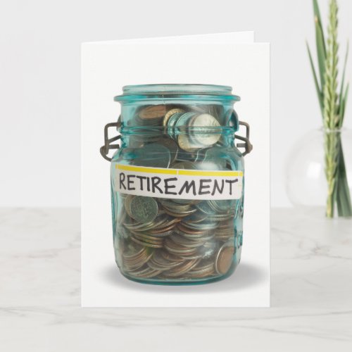 jar of coins for retirement congrats card