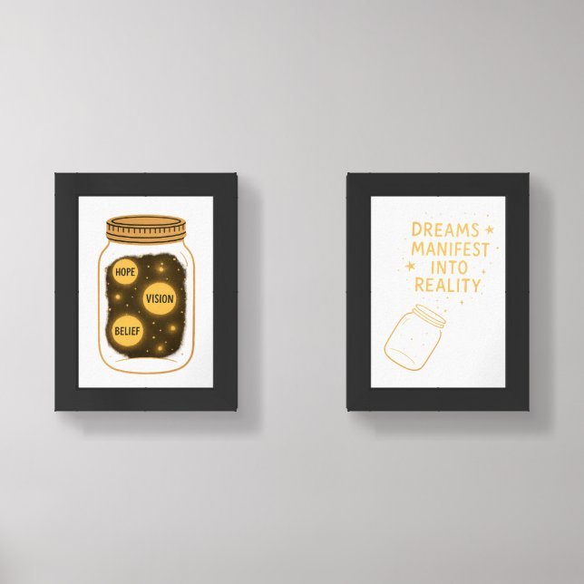✨Jar of Dreams – Manifestation Wall Art Print Set✨ Wall Art Sets (Front)