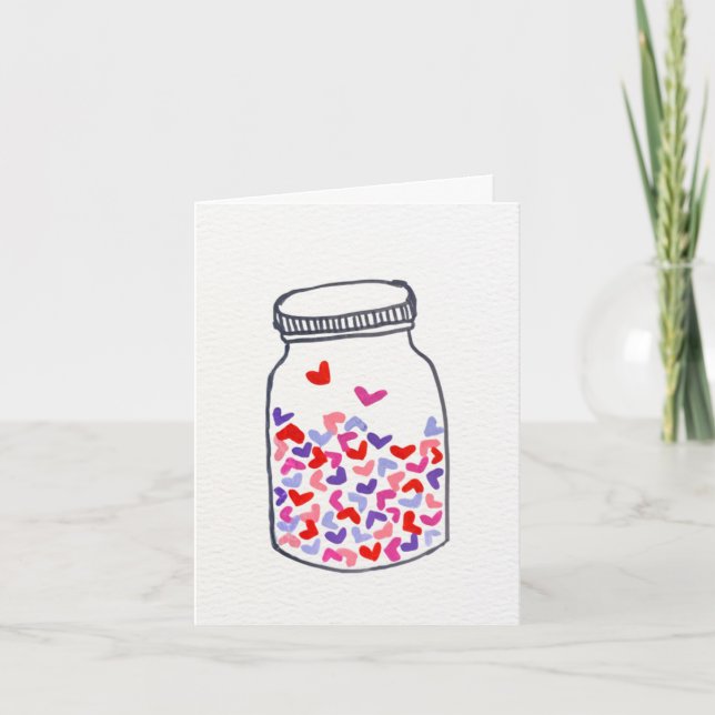 Jar of Hearts Valentine's Day Card (Front)