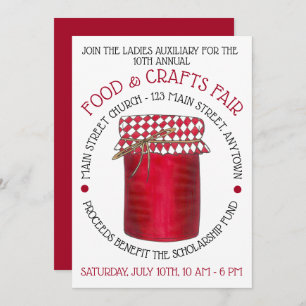 Jar of Jelly Jam Food Craft Fair Festival Invitation