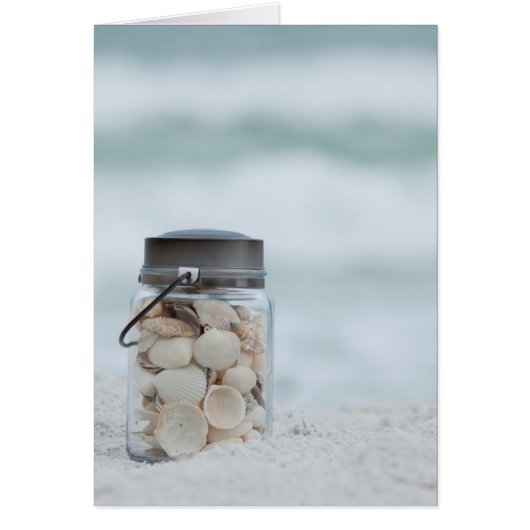 Jar Of Seashells On The Beach | Florida Cards (Front)