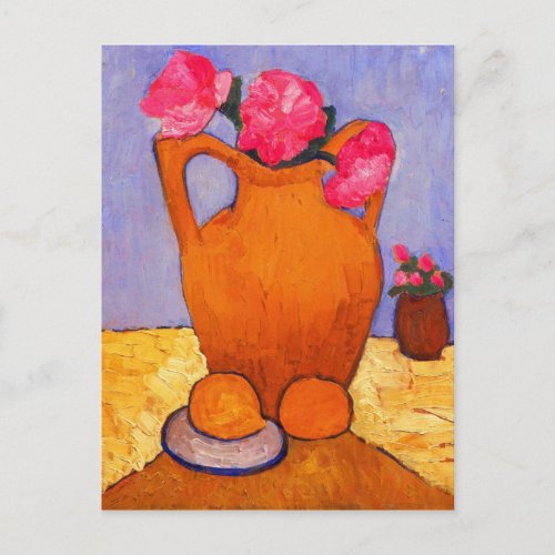 jar peonies and Oranges by Modersohn Postcard