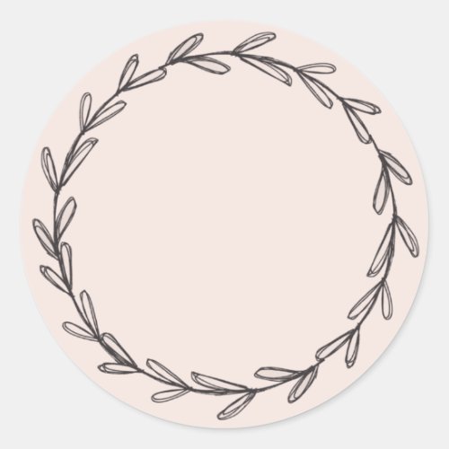 Jar Spice Blank Hand Drawn Wreath Blush Pink Clas Classic Round Sticker