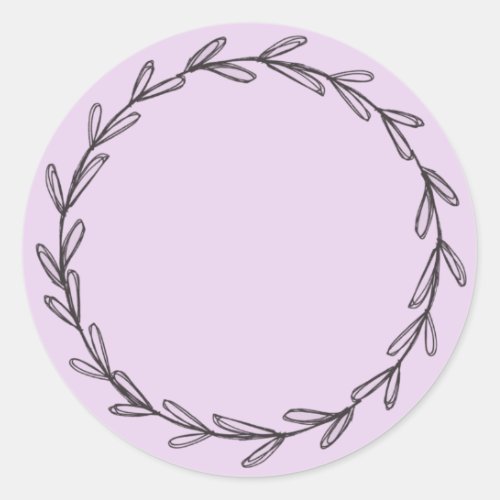 Jar Spice Blank Hand Drawn Wreath Purple Classic Round Sticker