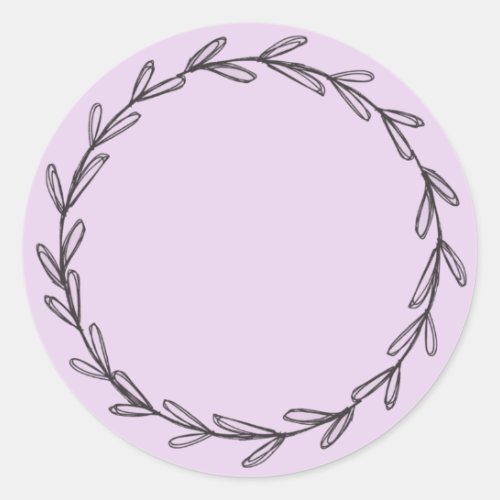 Jar Spice Blank Purple Hand Drawn Wreath Classic Round Sticker