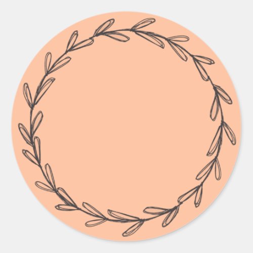 Jar Spice Blank Wreath Peach Fuzz Classic Round Sticker