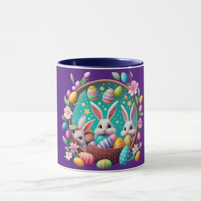 jar with a nice easter rabbit. mug (Center)