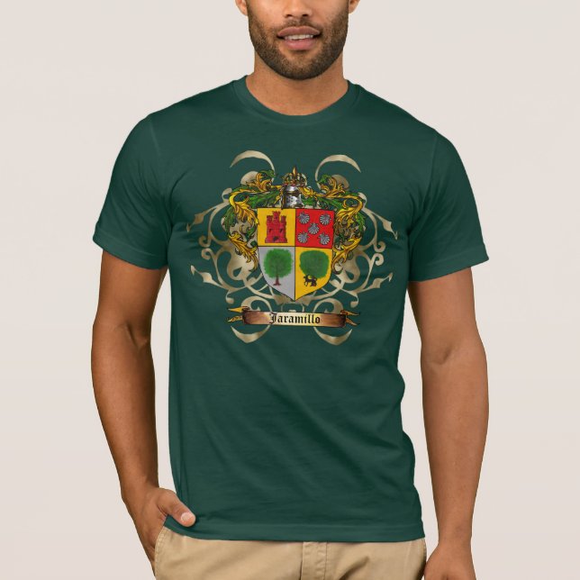 Jaramillo Surname Shield of Arms T-Shirt (Front)